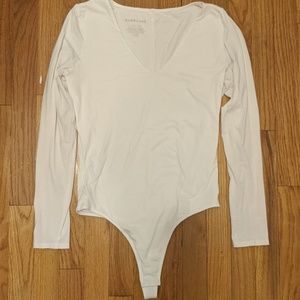 Everlane Bodysuit White M V-Neck